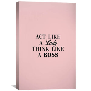 Lady Boss Canvas Art 30 x 45cm / Standard Gallery Wrap Clock Canvas