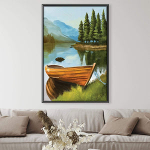 Lake Side Canvas Art Clock Canvas