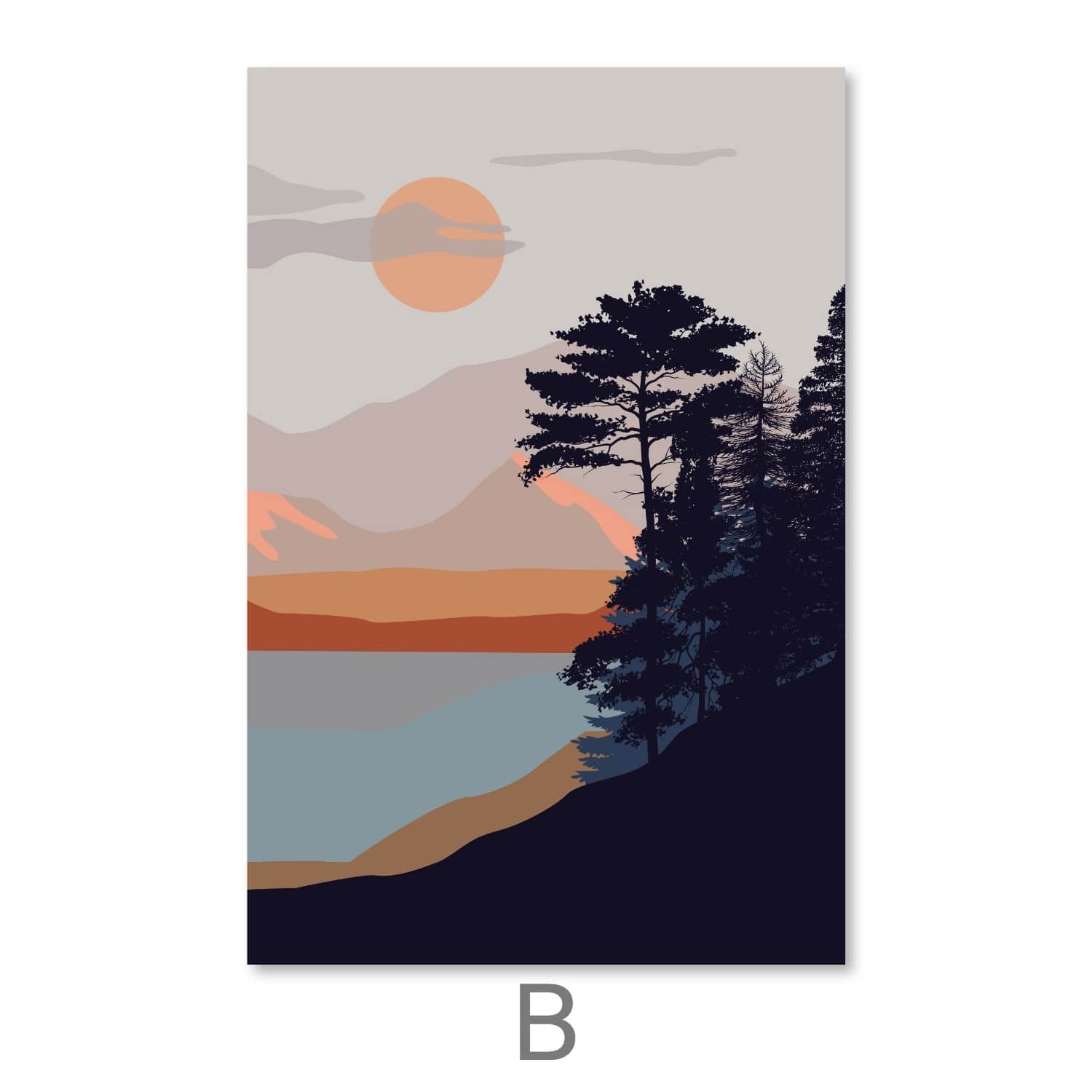Lake Views Canvas Art B / 30 x 45cm / Unframed Canvas Print Clock Canvas