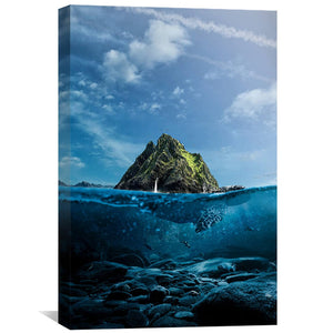 Land of Turtle Canvas Art 30 x 45cm / Unframed Canvas Print Clock Canvas