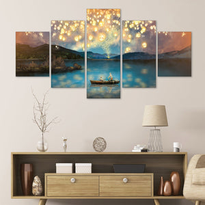 Lantern Views Canvas - 5 Panel Art 5 Panel / Large / Standard Gallery Wrap Clock Canvas