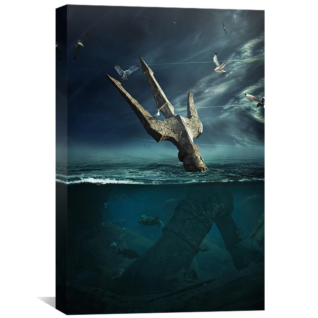 Last Hope - Poseidon Canvas Art 30 x 45cm / Unframed Canvas Print Clock Canvas