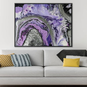 Lavender Geode Canvas Art 45 x 30cm / Unframed Canvas Print Clock Canvas