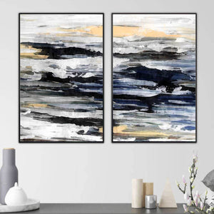 Layered Abstract Canvas Art Clock Canvas