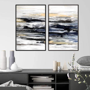 Layered Abstract Canvas Art Clock Canvas