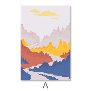 Layered Landscape Canvas Art A / 30 x 45cm / Unframed Canvas Print Clock Canvas