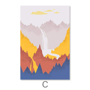 Layered Landscape Canvas Art C / 30 x 45cm / Unframed Canvas Print Clock Canvas