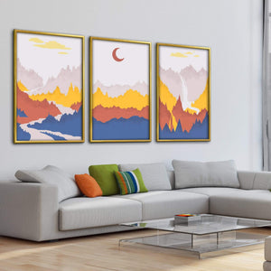 Layered Landscape Canvas Art Clock Canvas
