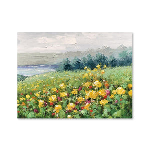 Layered Meadow Oil Painting Oil Clock Canvas