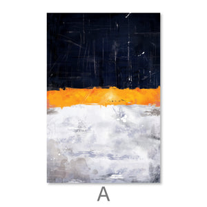 Layered Navy Canvas Art A / 40 x 50cm / No Board - Canvas Print Only Clock Canvas