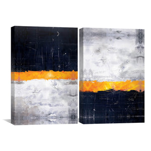 Layered Navy Canvas Art Clock Canvas