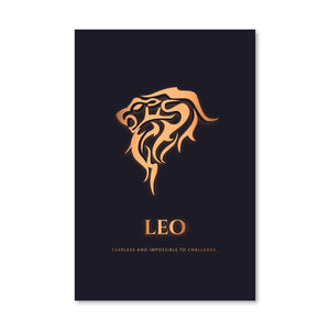 Leo - Gold Canvas Art Clock Canvas