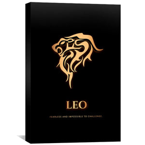 Leo - Gold Canvas Art 30 x 45cm / Unframed Canvas Print Clock Canvas