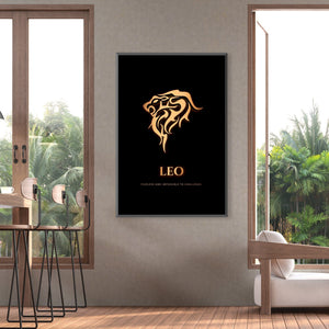 Leo - Gold Clock Canvas