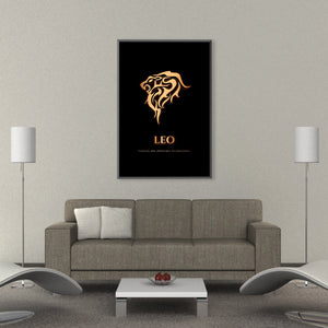 Leo - Gold Clock Canvas