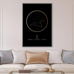 Leo Traits Gold Canvas Art Clock Canvas