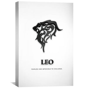 Leo - White Canvas Art 30 x 45cm / Unframed Canvas Print Clock Canvas