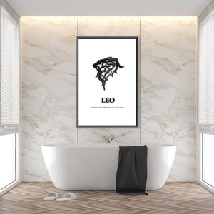 Leo - White Clock Canvas