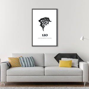 Leo - White Clock Canvas