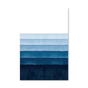 Levels of Blue Canvas Art Clock Canvas