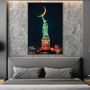Liberty Crescent Canvas Art Clock Canvas