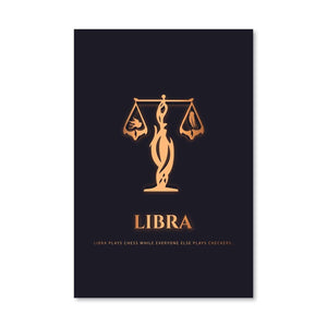 Libra - Gold Canvas Art Clock Canvas