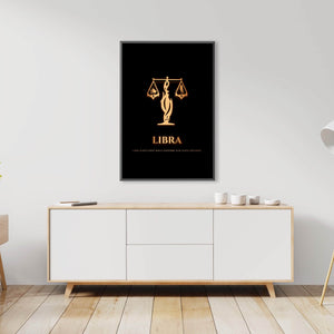 Libra - Gold Clock Canvas