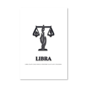 Libra - White Canvas Art Clock Canvas