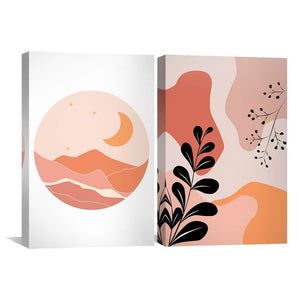 Light Horizon Canvas Art Set of 2 / 30 x 45cm / Unframed Canvas Print Clock Canvas