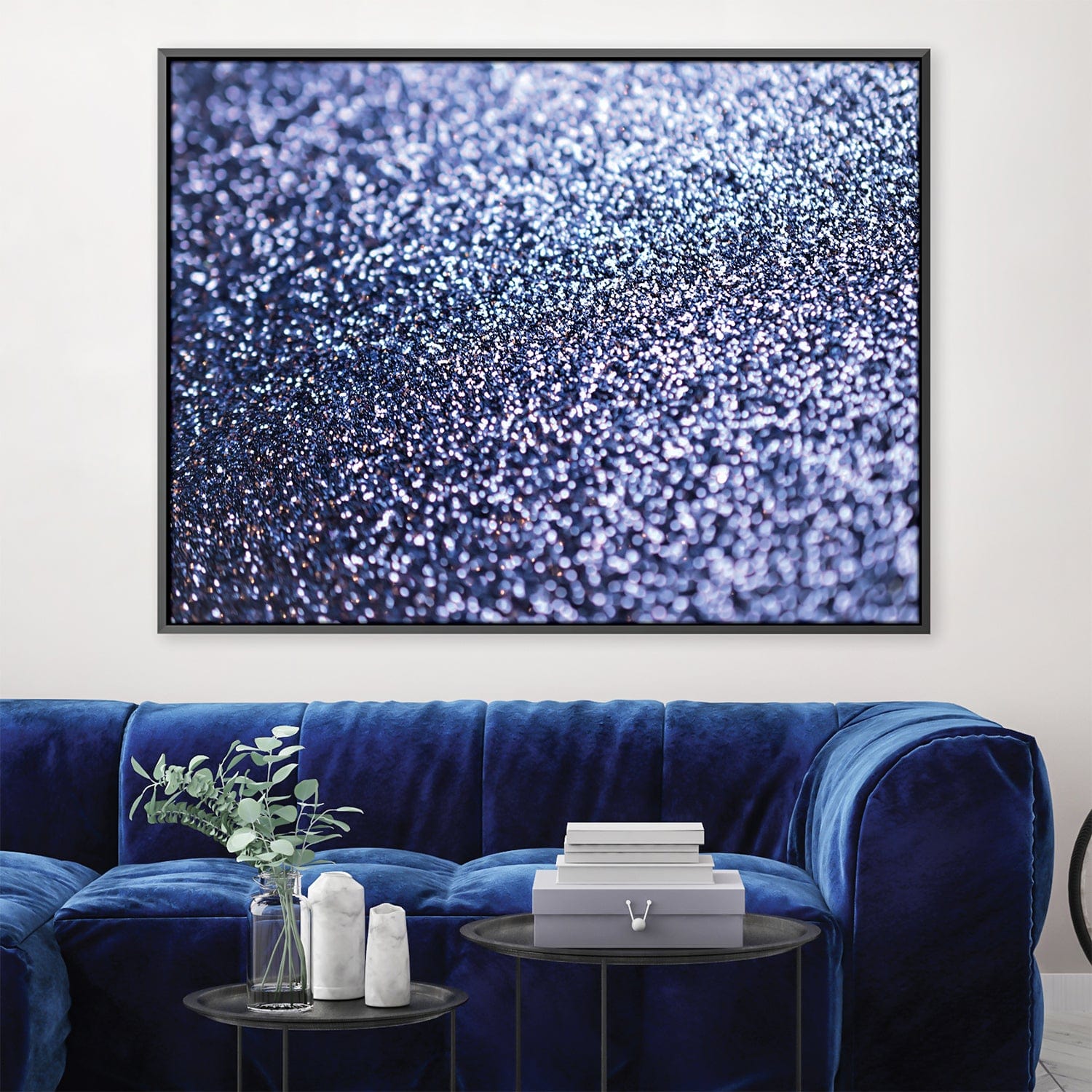 Light Purple Glitter Canvas Art 45 x 30cm / Unframed Canvas Print Clock Canvas