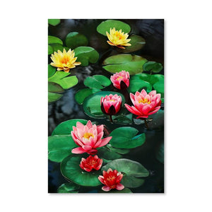 Lily Pad Canvas Art Clock Canvas