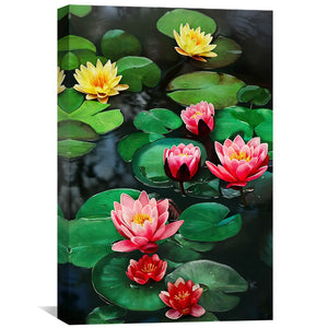 Lily Pad Canvas Art 30 x 45cm / Unframed Canvas Print Clock Canvas