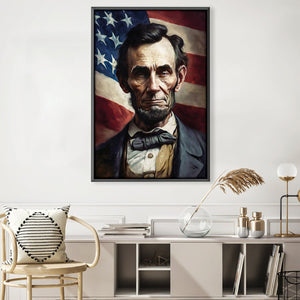 Lincoln and the Flag Canvas Art Clock Canvas