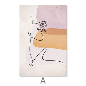 Line Figures Canvas Art Clock Canvas