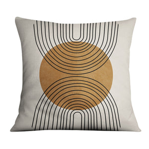 Lines and Circles B Cushion Cushion 45 x 45cm Clock Canvas