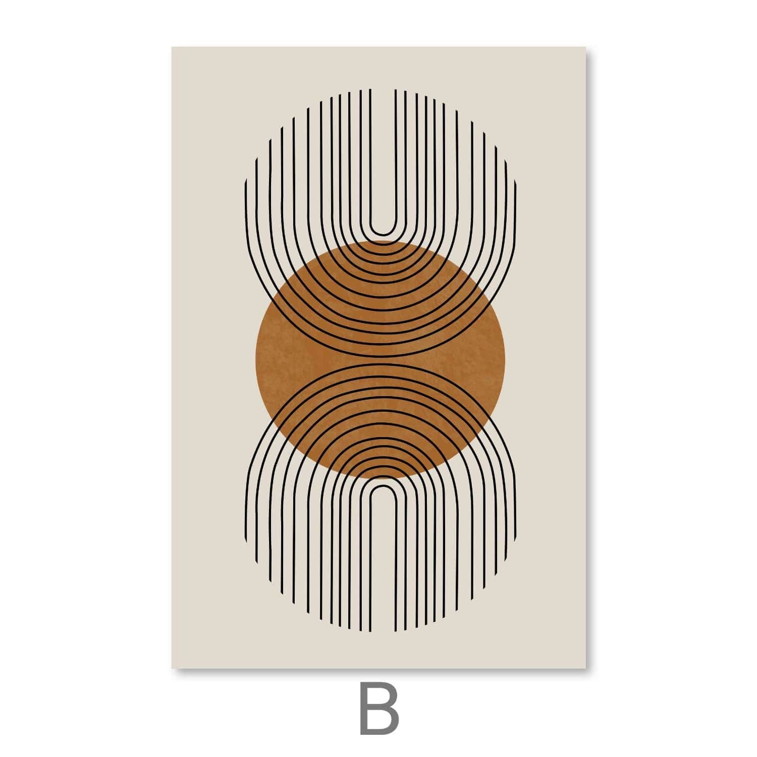 Lines and Circles Canvas Art B / 30 x 45cm / Unframed Canvas Print Clock Canvas