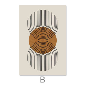 Lines and Circles Canvas Art B / 30 x 45cm / Unframed Canvas Print Clock Canvas