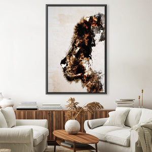 Lion Contour Canvas Art Clock Canvas