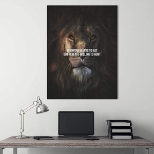 Lion Hunt Clock Canvas