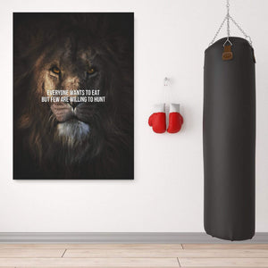 Lion Hunt Clock Canvas