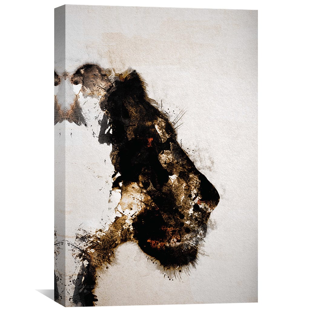 Lioness Contour Canvas Art Clock Canvas