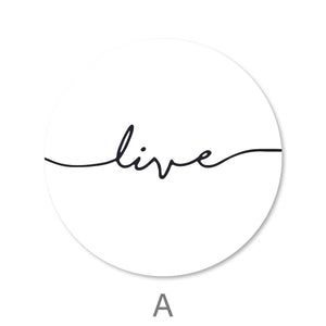 Live Laugh Love - Circle Canvas Art A / 40 x 40cm / Standard Gallery Wrap Clock Canvas