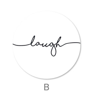 Live Laugh Love - Circle Canvas Art B / 40 x 40cm / Standard Gallery Wrap Clock Canvas
