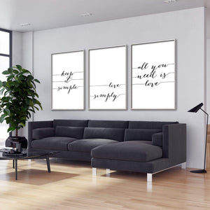 Live Simply Canvas Art Clock Canvas