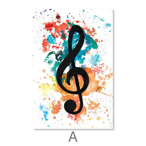 Lively Notes Canvas Art A / 40 x 50cm / Unframed Canvas Print Clock Canvas