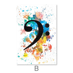 Lively Notes Canvas Art B / 40 x 50cm / Unframed Canvas Print Clock Canvas