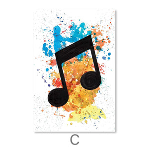 Lively Notes Canvas Art C / 40 x 50cm / Unframed Canvas Print Clock Canvas