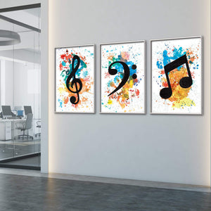 Lively Notes Canvas Art Clock Canvas