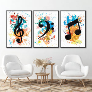 Lively Notes Canvas Art Clock Canvas