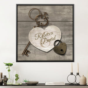 Lock and Key Canvas Art Clock Canvas